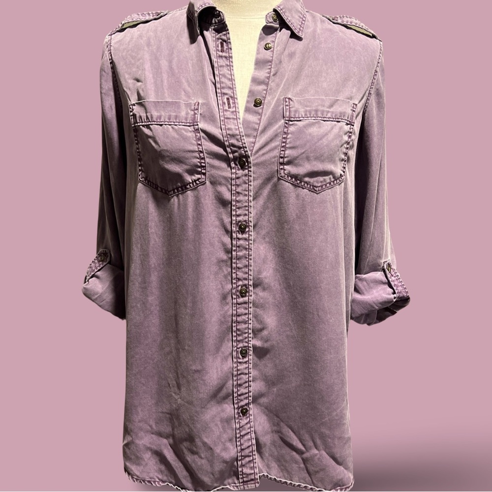 Like New Sm Express Lyocell button up convertible sleeves
